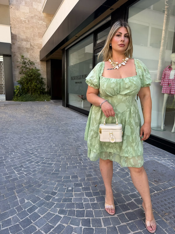 Abitino bustino con fiori velati curvy