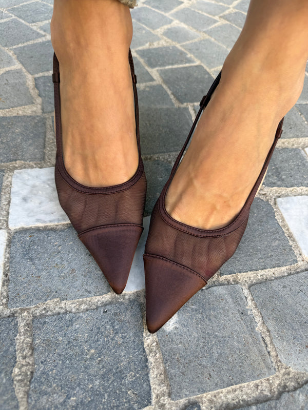 Décolleté punta in raso