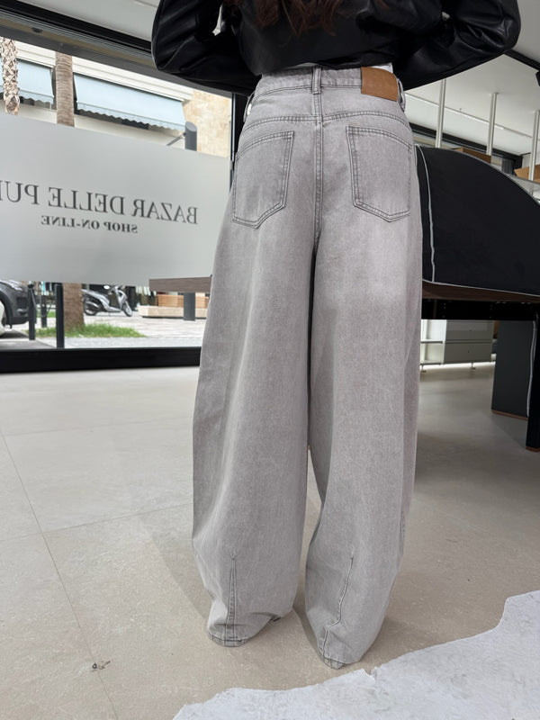 Jeans wide grigio