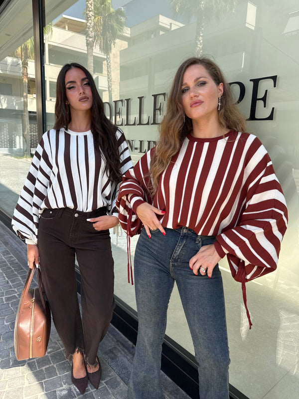 Maglia strisce con laccetto