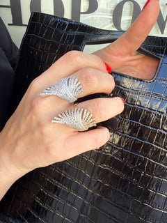 Anello ali strass