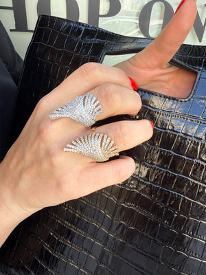 Anello ali strass