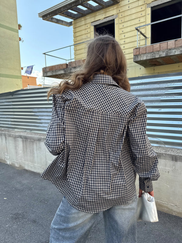 Camicia a quadri con spallina