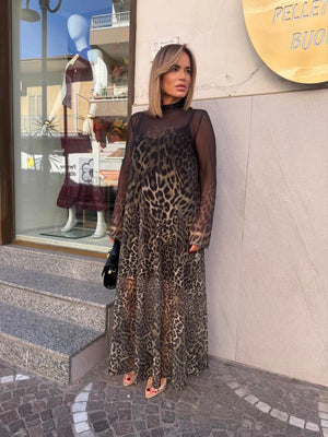 Abito sfumato animalier by Lumina