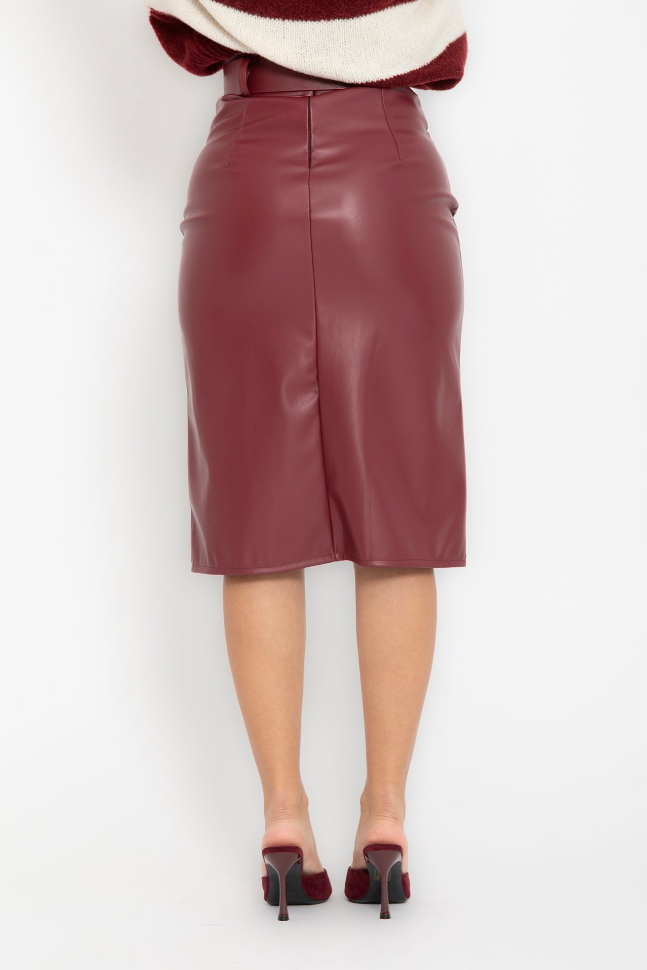 Longuette ecopelle bordeaux