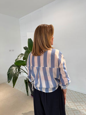 Camicia velata righe curvy