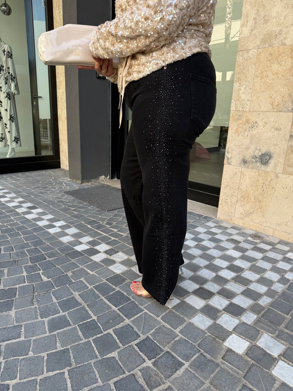 Jeans strass laterali curvy
