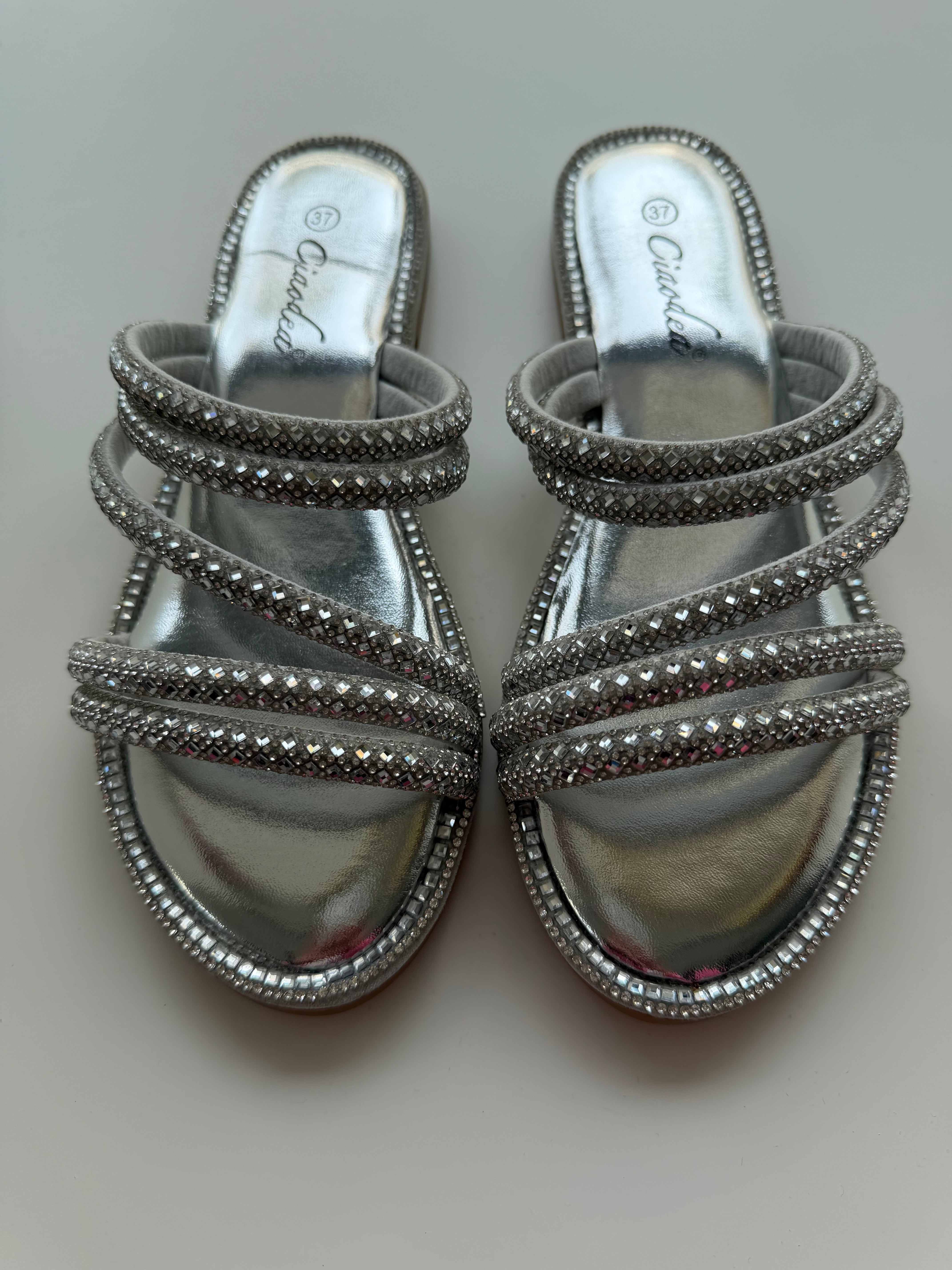 Sandalo basso strass