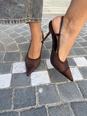 Décolleté punta in raso