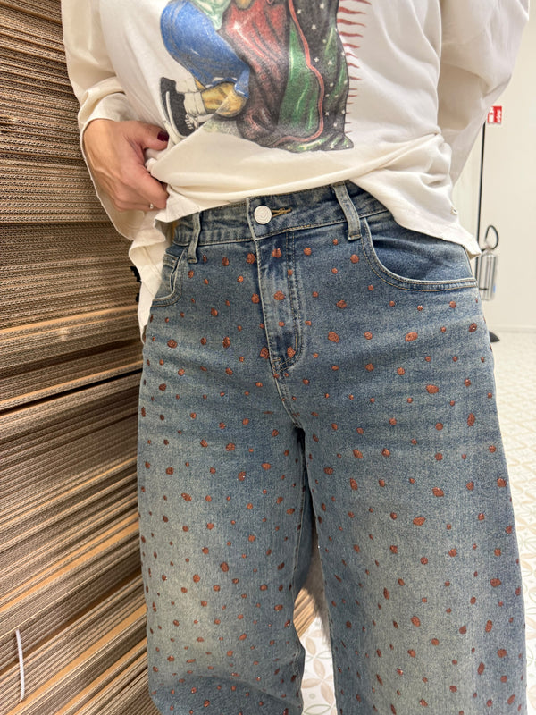 Jeans macchie glitter curvy