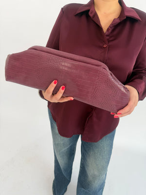 Borsa rettangolare pitonata