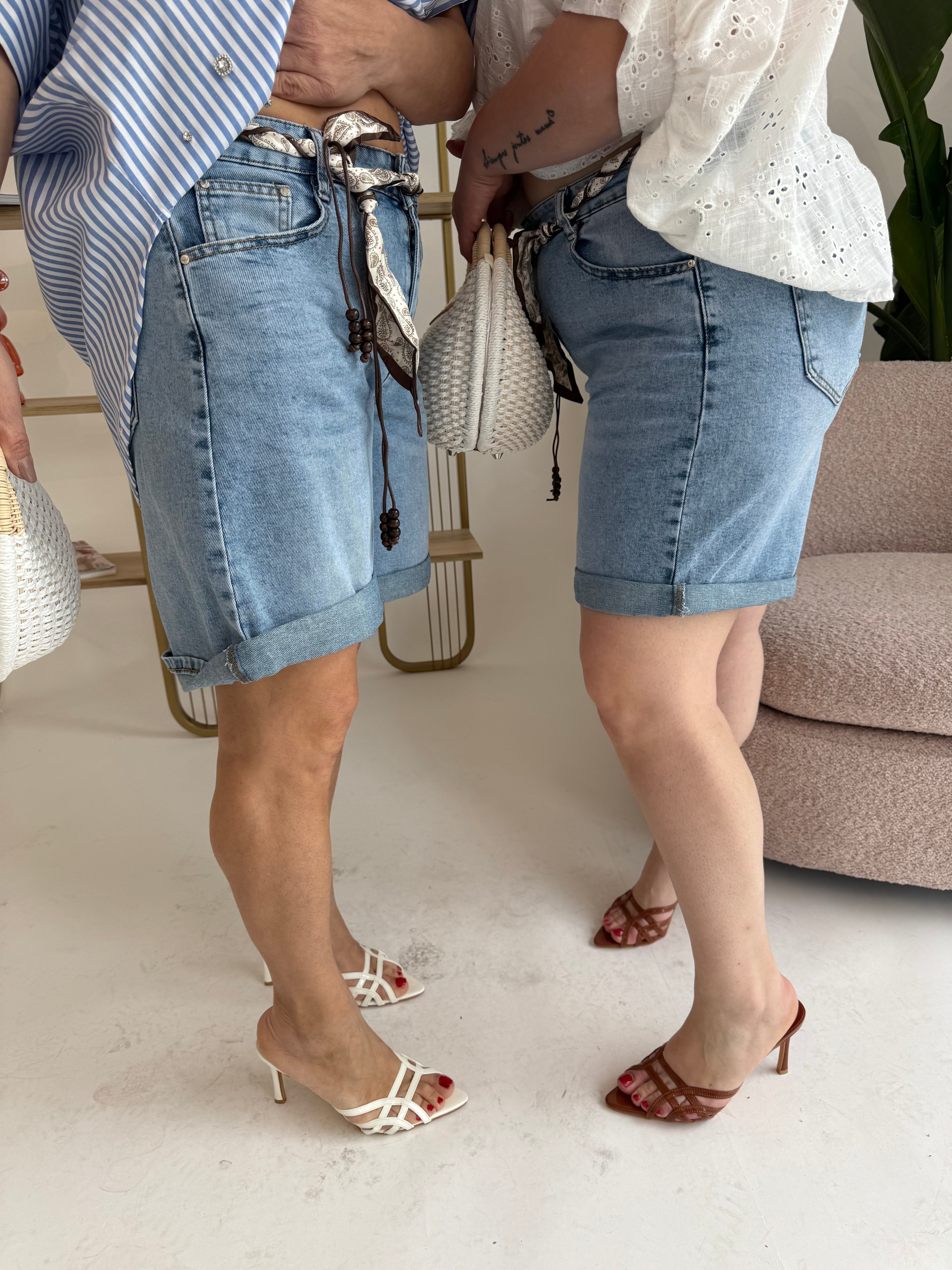 Pantaloncino denim lungo curvy