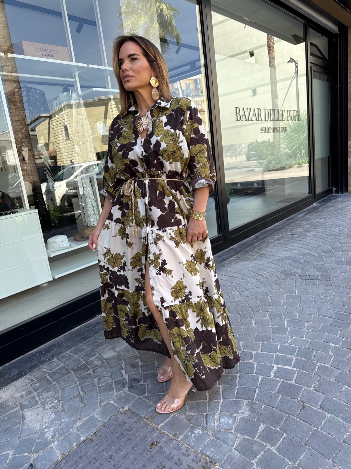 Maxi camicia curvy floreale