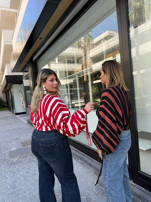 Maglia strisce con laccetto