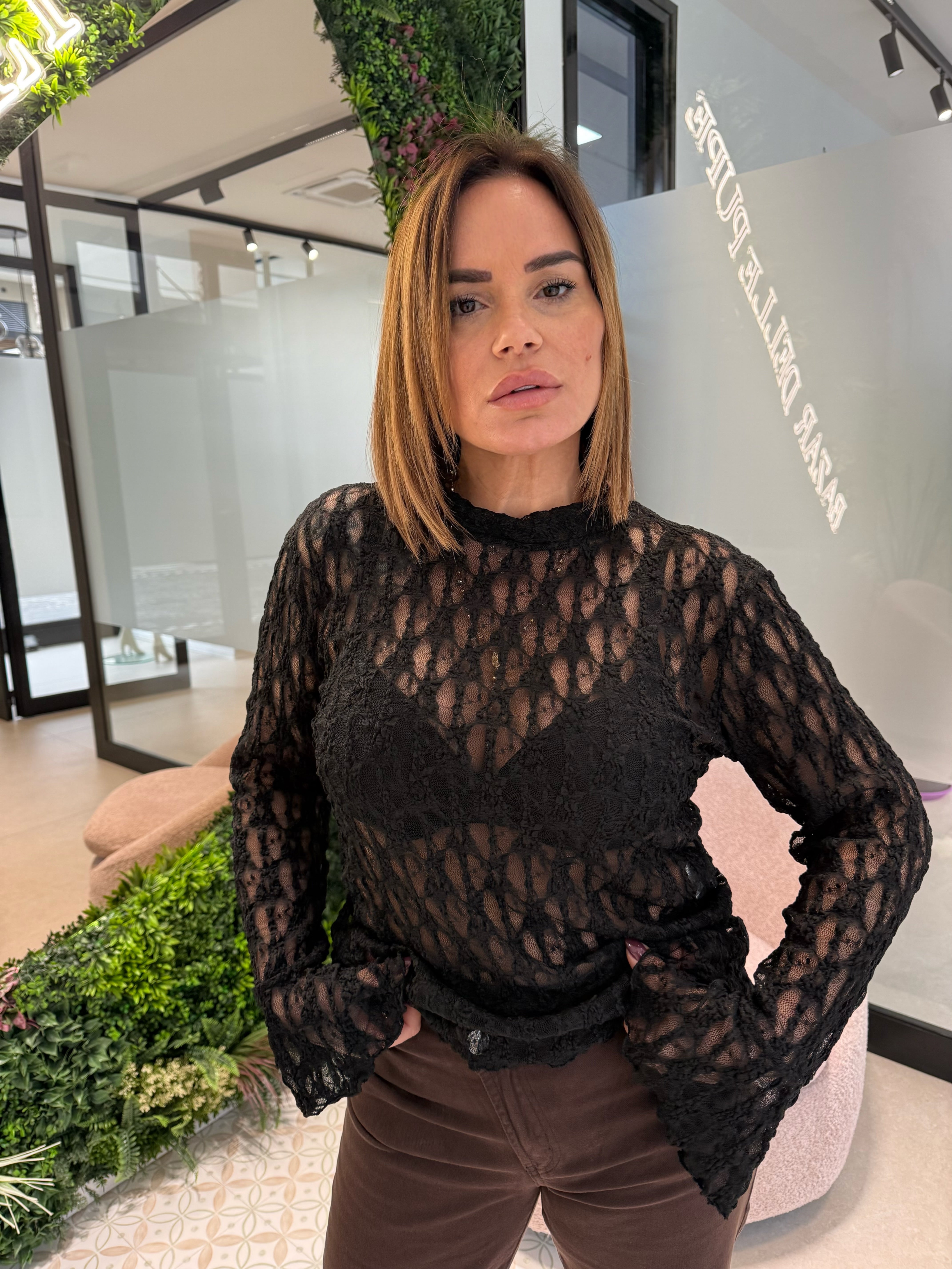 Maglia merletto curvy