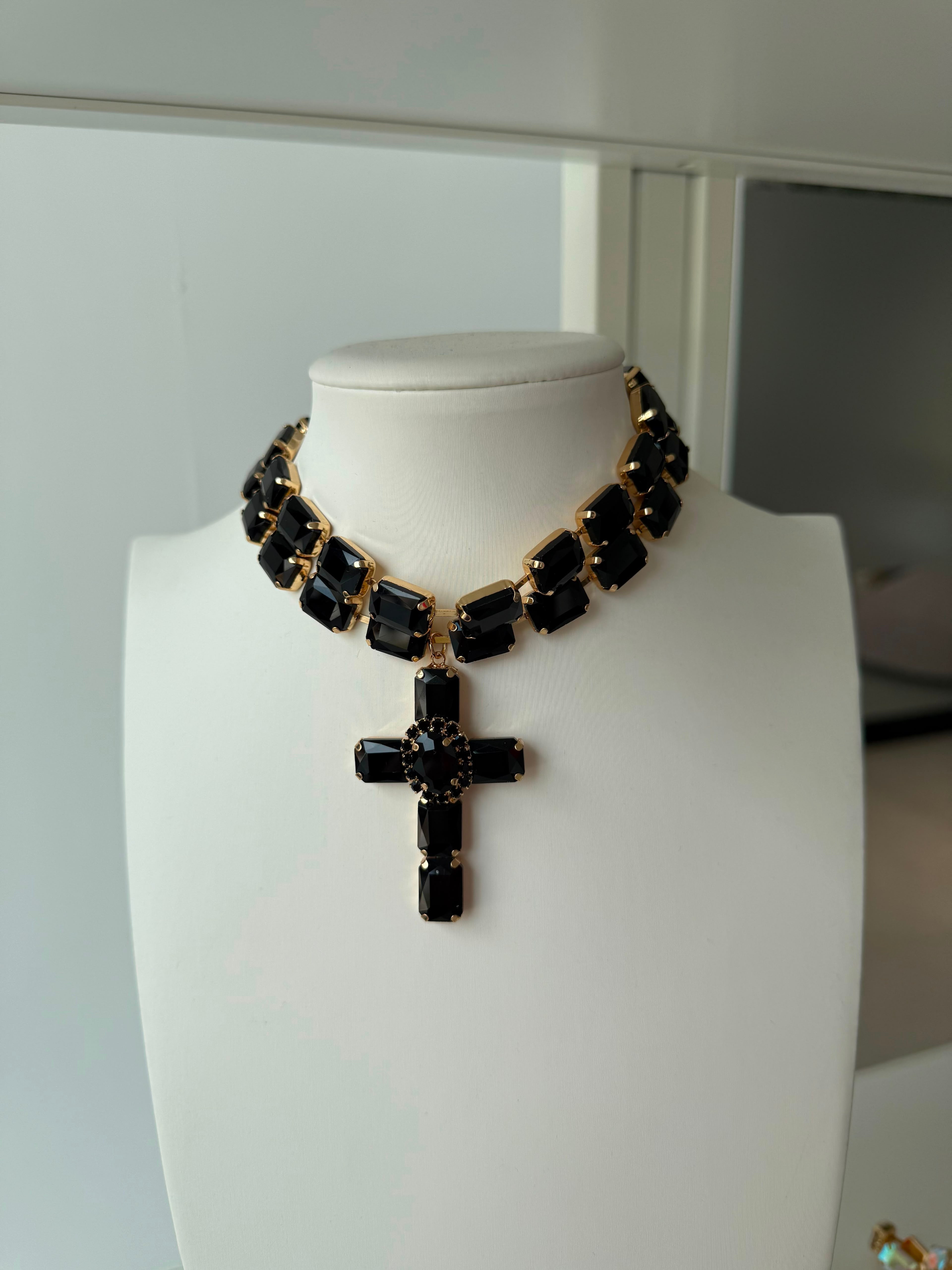 Collana due giri  croce