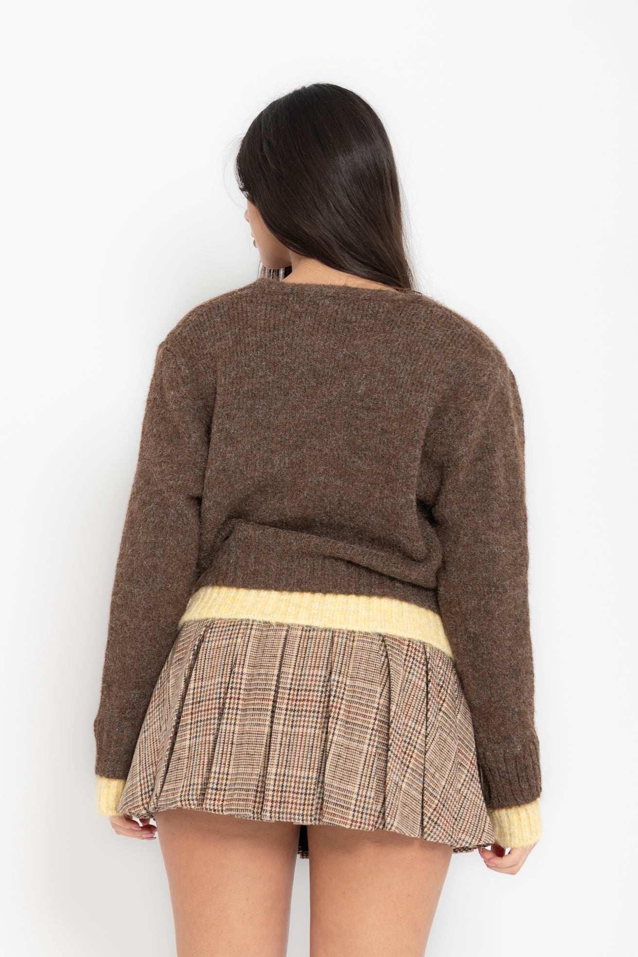 Cardigan bicolor yellow