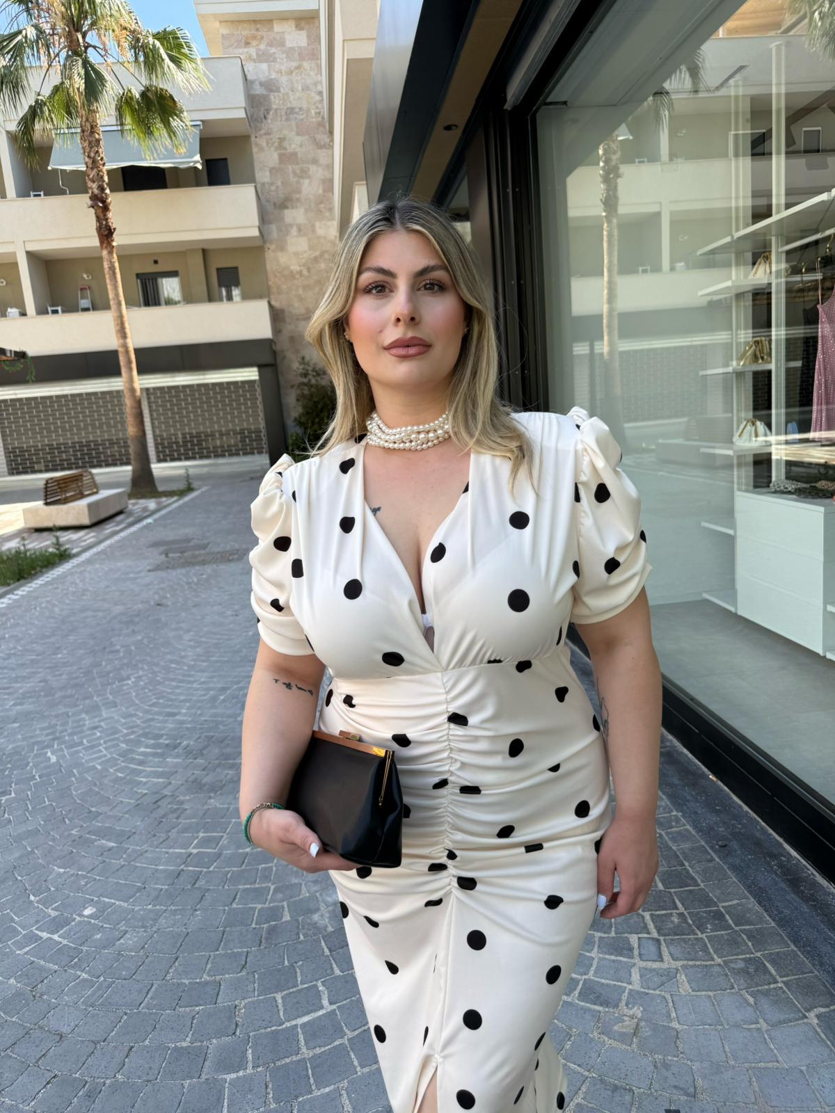 Abito midi pois curvy