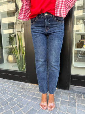 Jeans gamba dritta taglio vivo