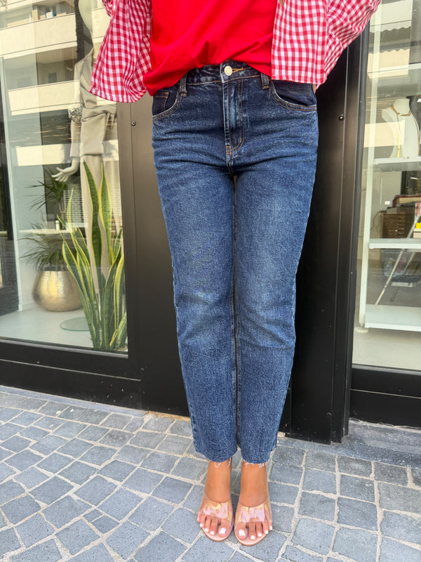 Jeans gamba dritta taglio vivo