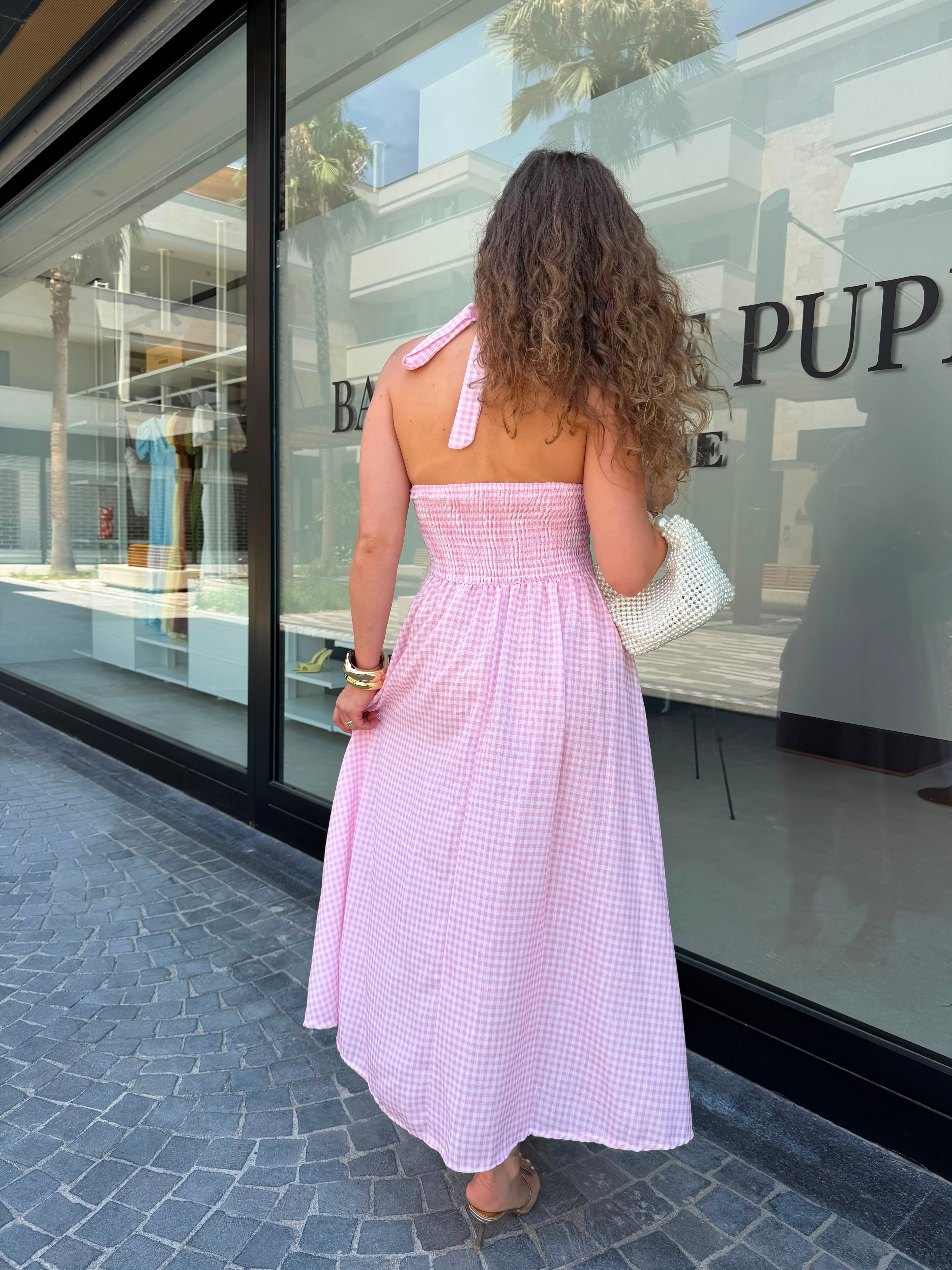 Abito quadrettini rosa