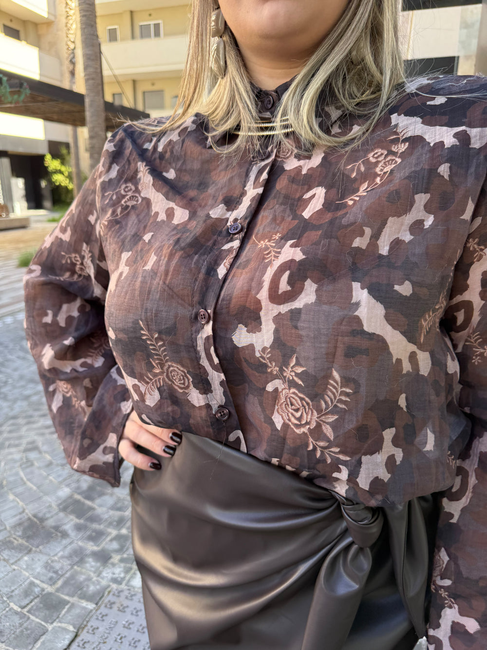 Camicia manica ampia curvy