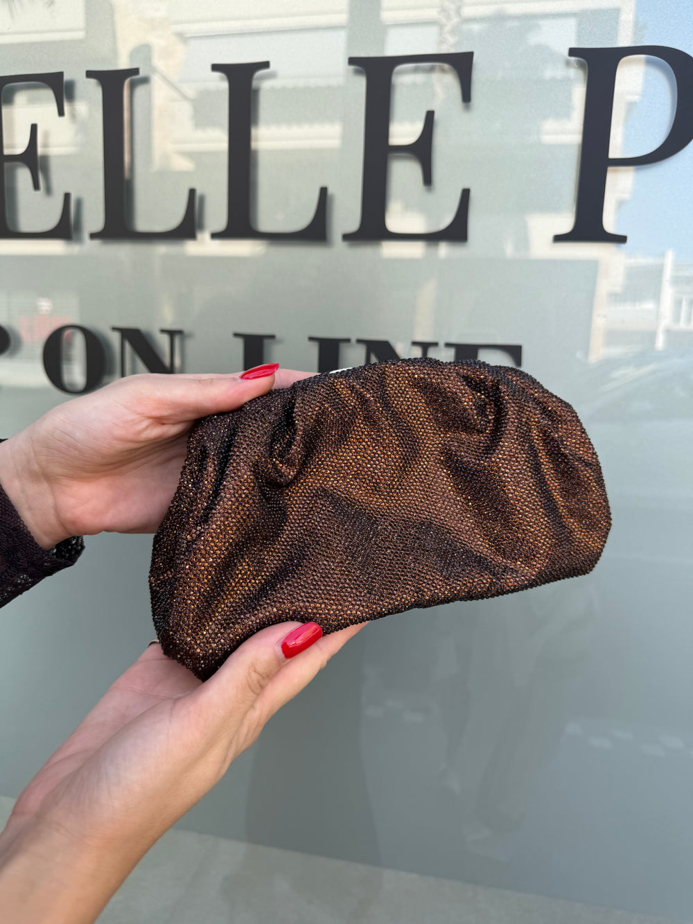 Pochette micro strass