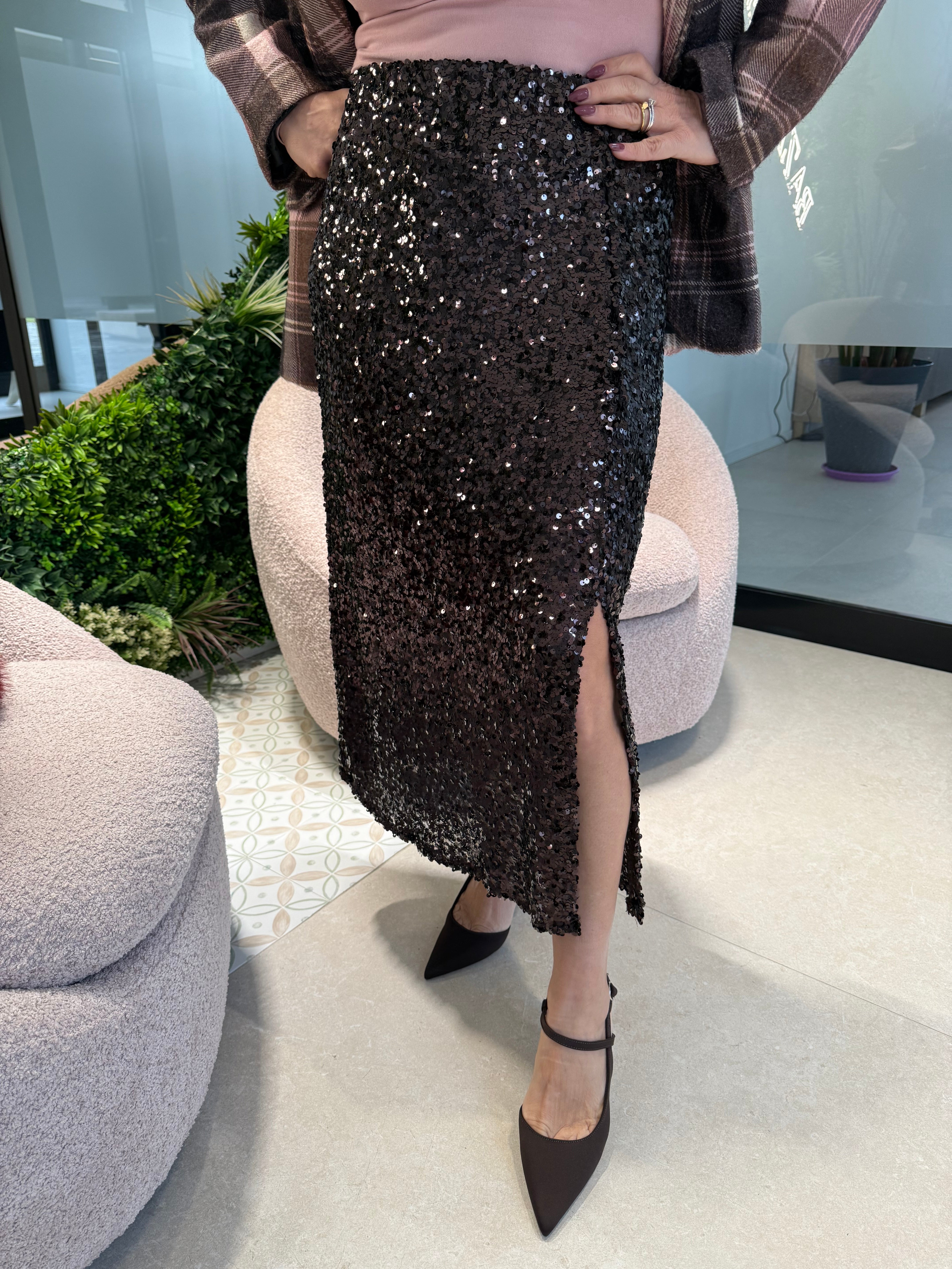 Gonna paillettes curvy