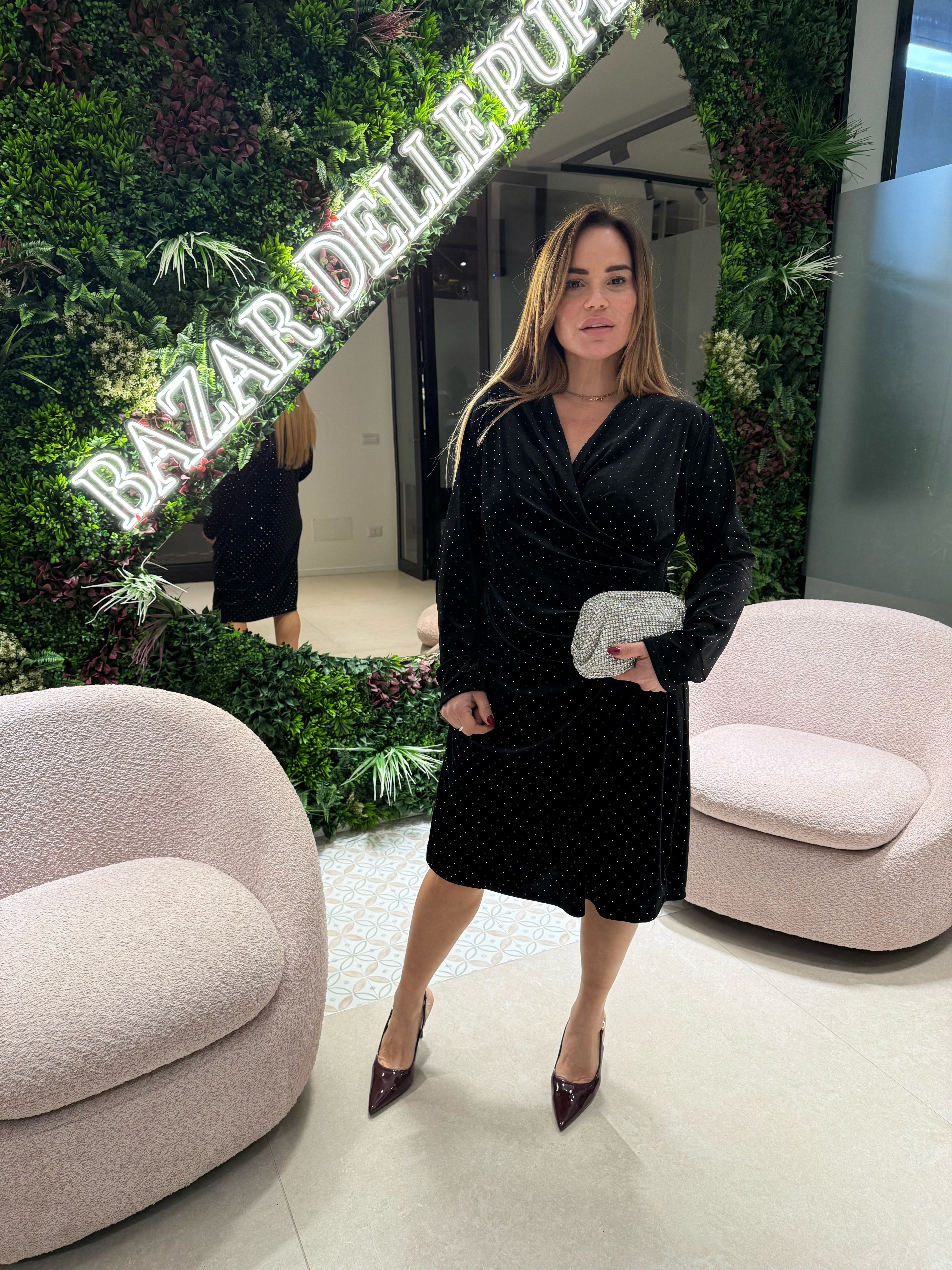 Abitino velluto e strass curvy