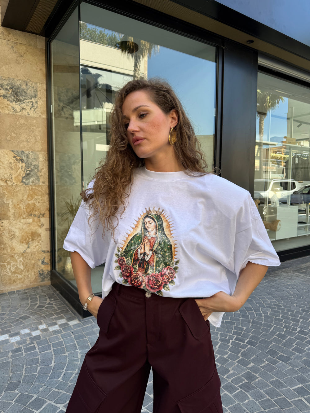 T-shirt crop madonna