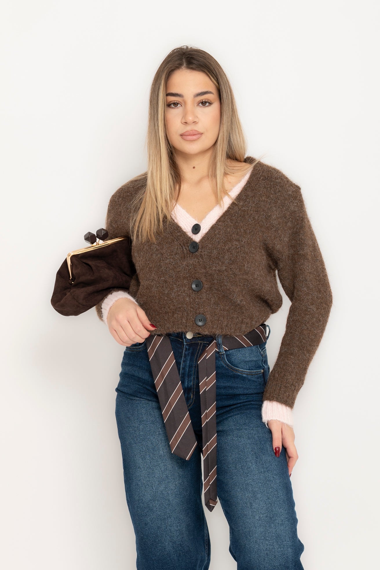 Cardigan bicolor pink