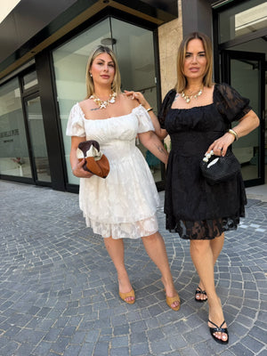 Abitino bustino con fiori velati curvy