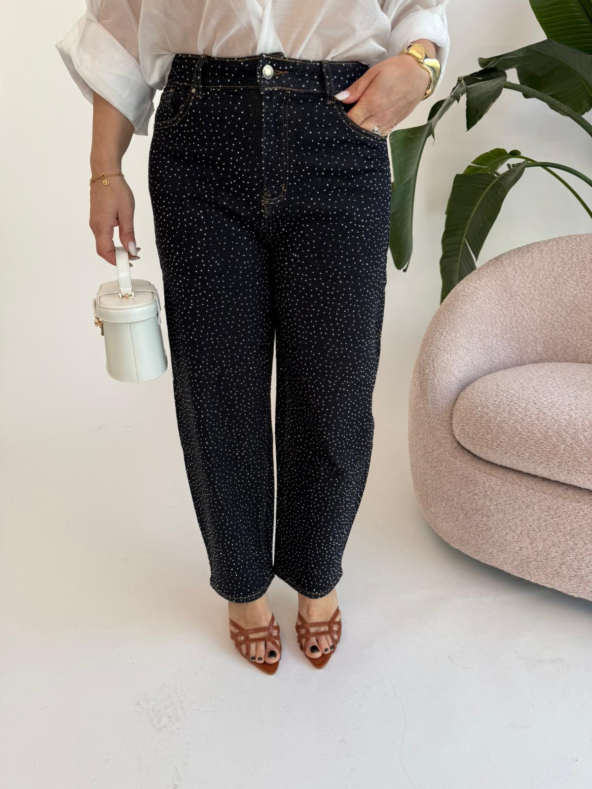 Jeans ballon strass curvy