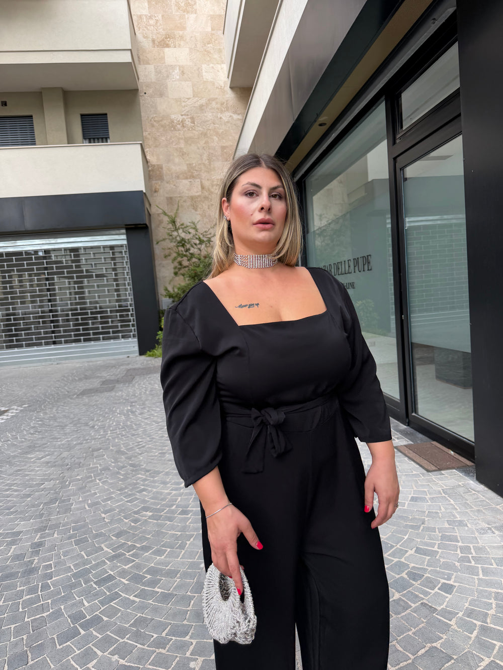 Tuta intera black curvy