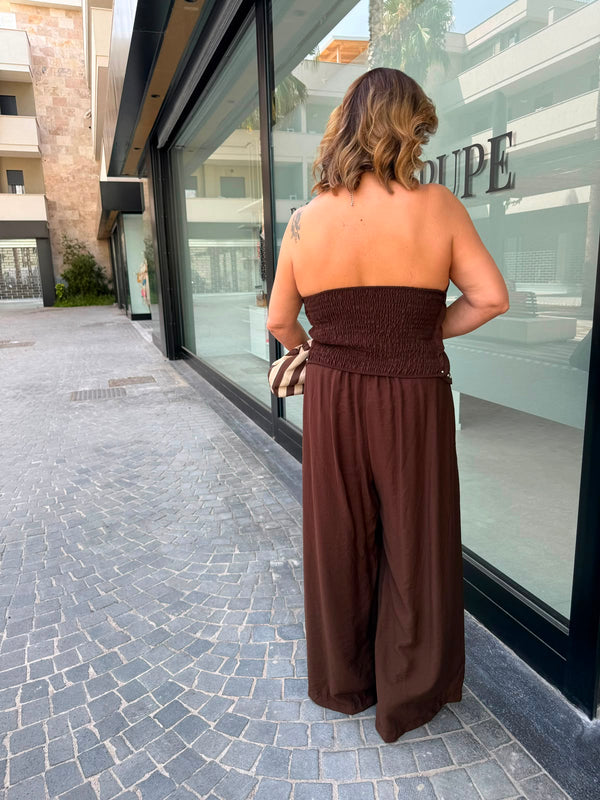 Cordset in lino a fascia con borchie curvy