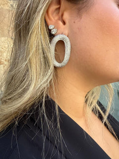 Orecchino cerchio strass