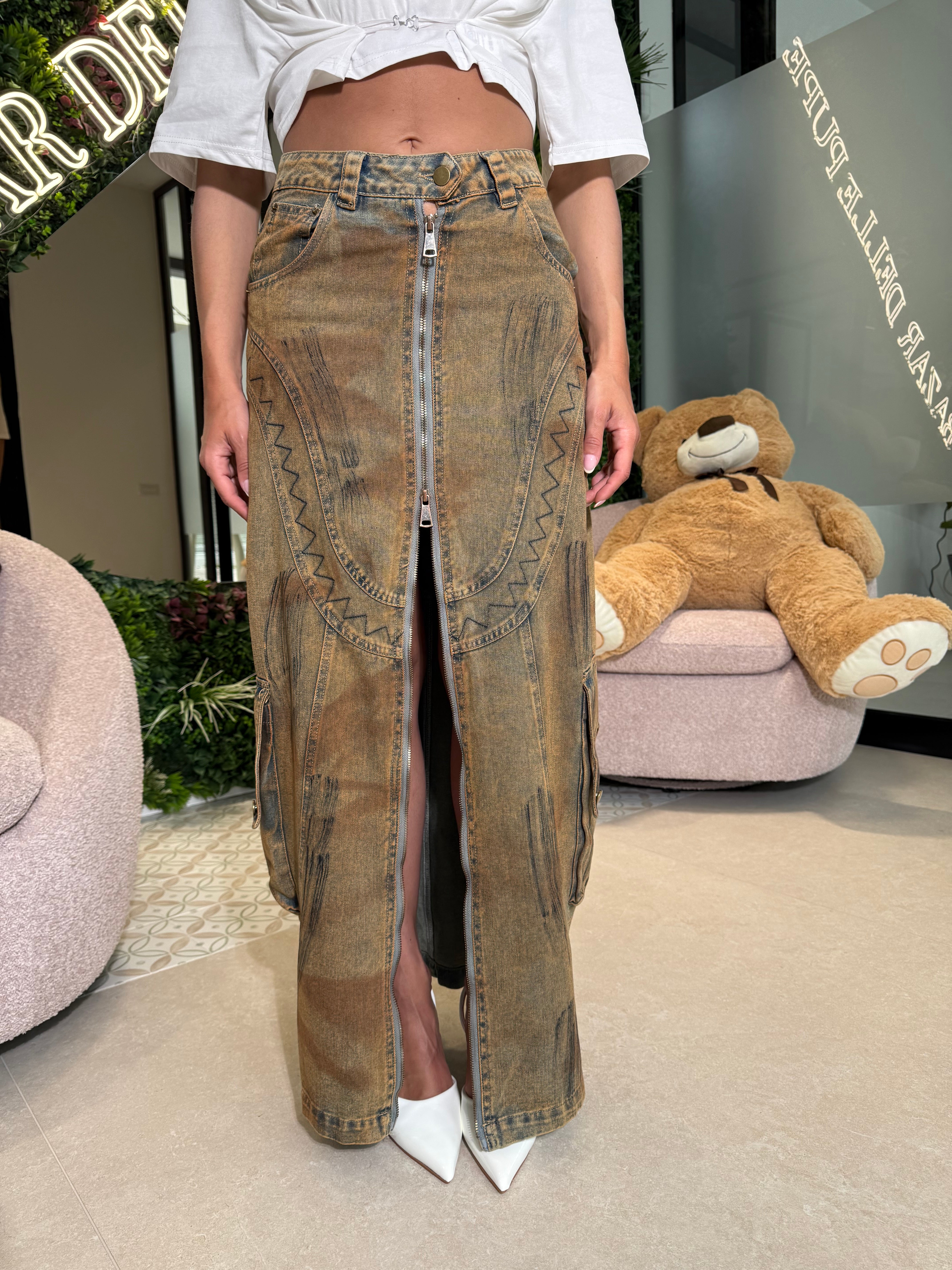 Gonna longuette denim