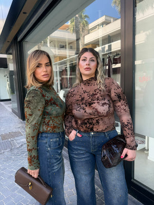 Maglia velata flowers curvy