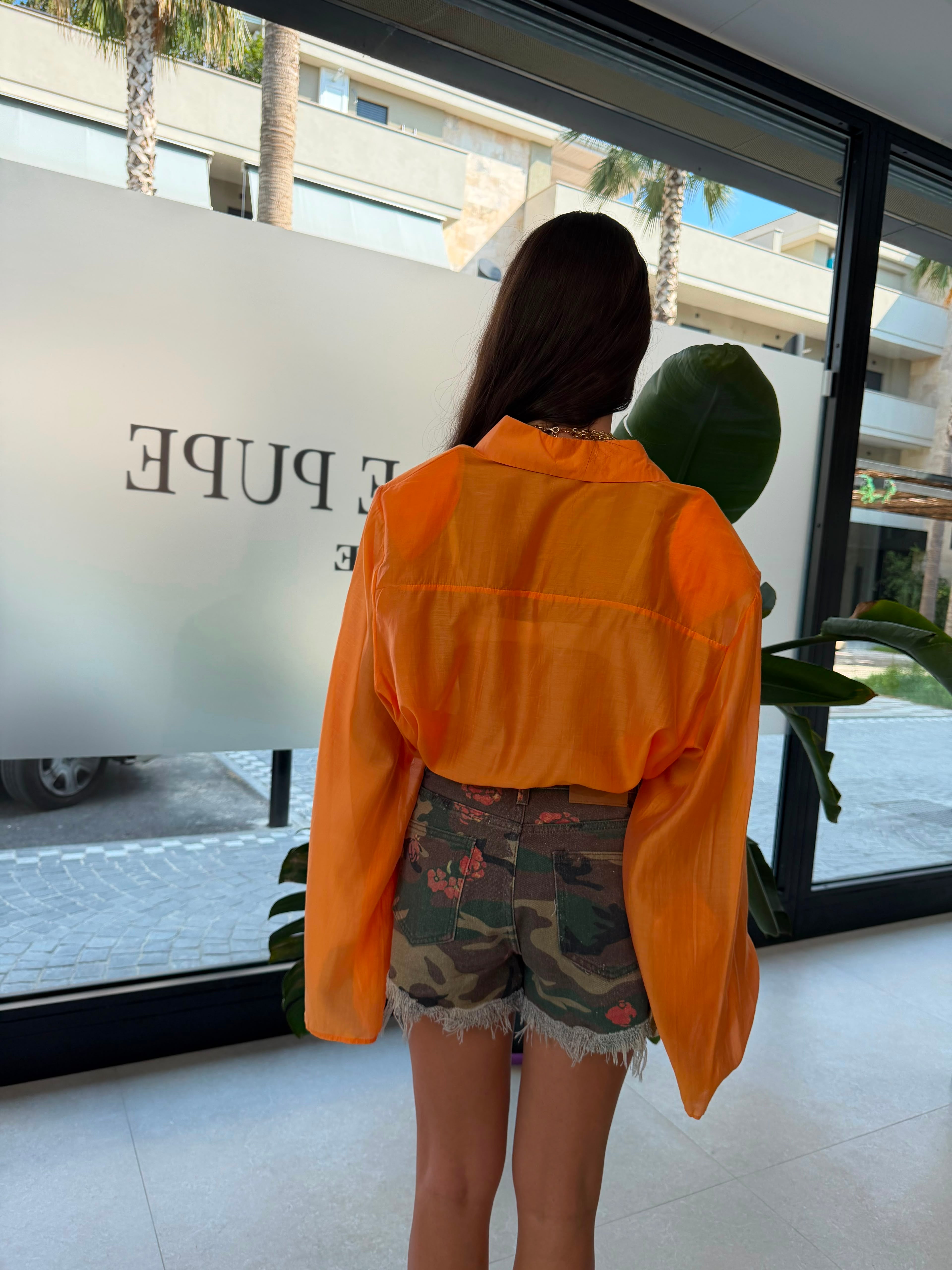 Camicia velata manica larga