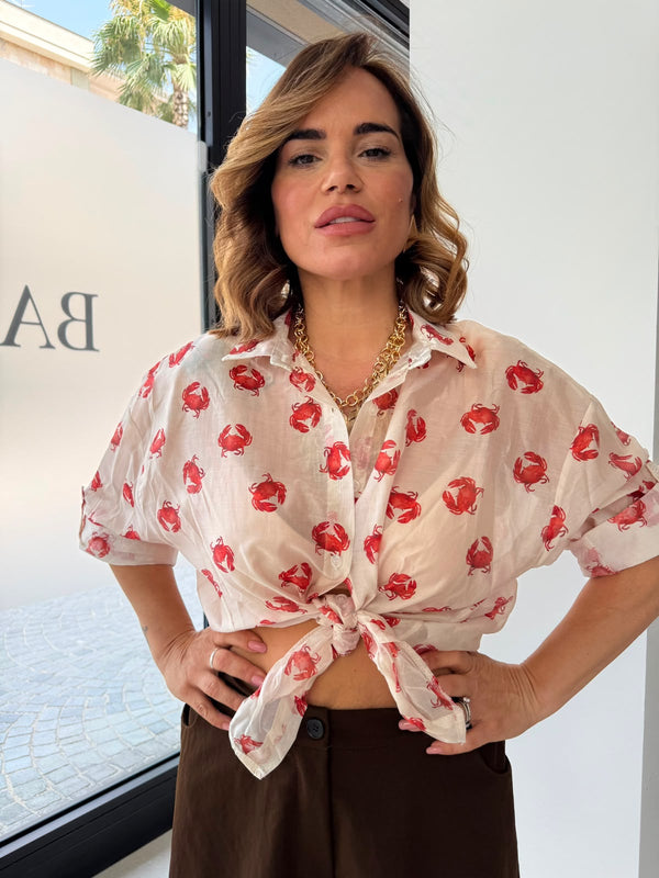 Camicia velata granchio curvy