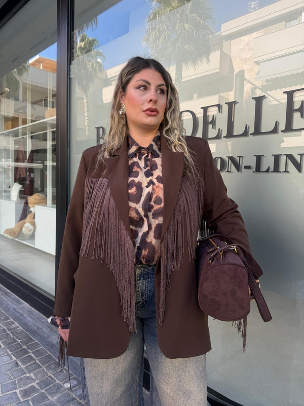 Giacca con frange curvy