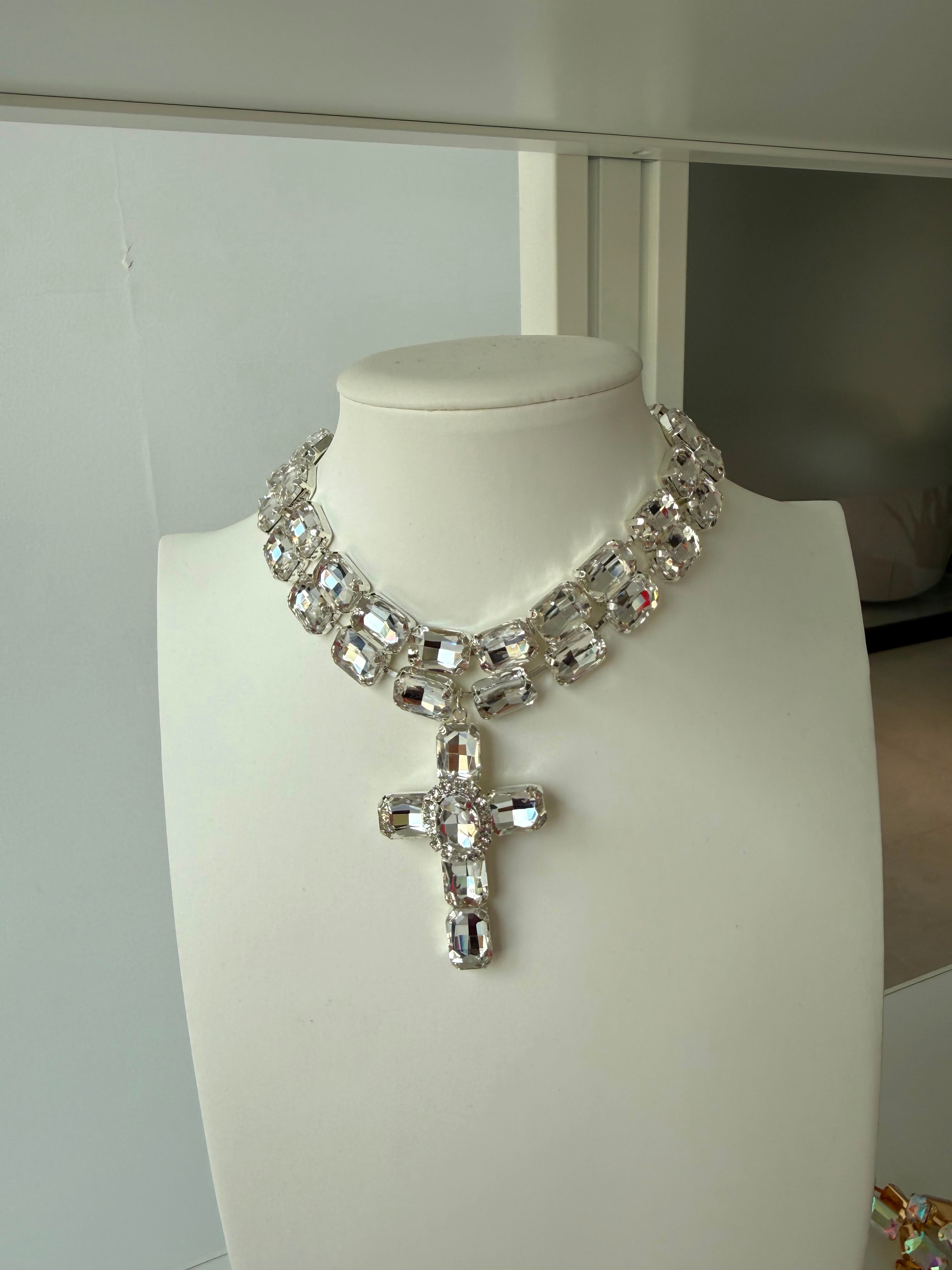 Collana due giri  croce
