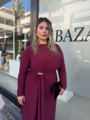 Abito foglia gold curvy