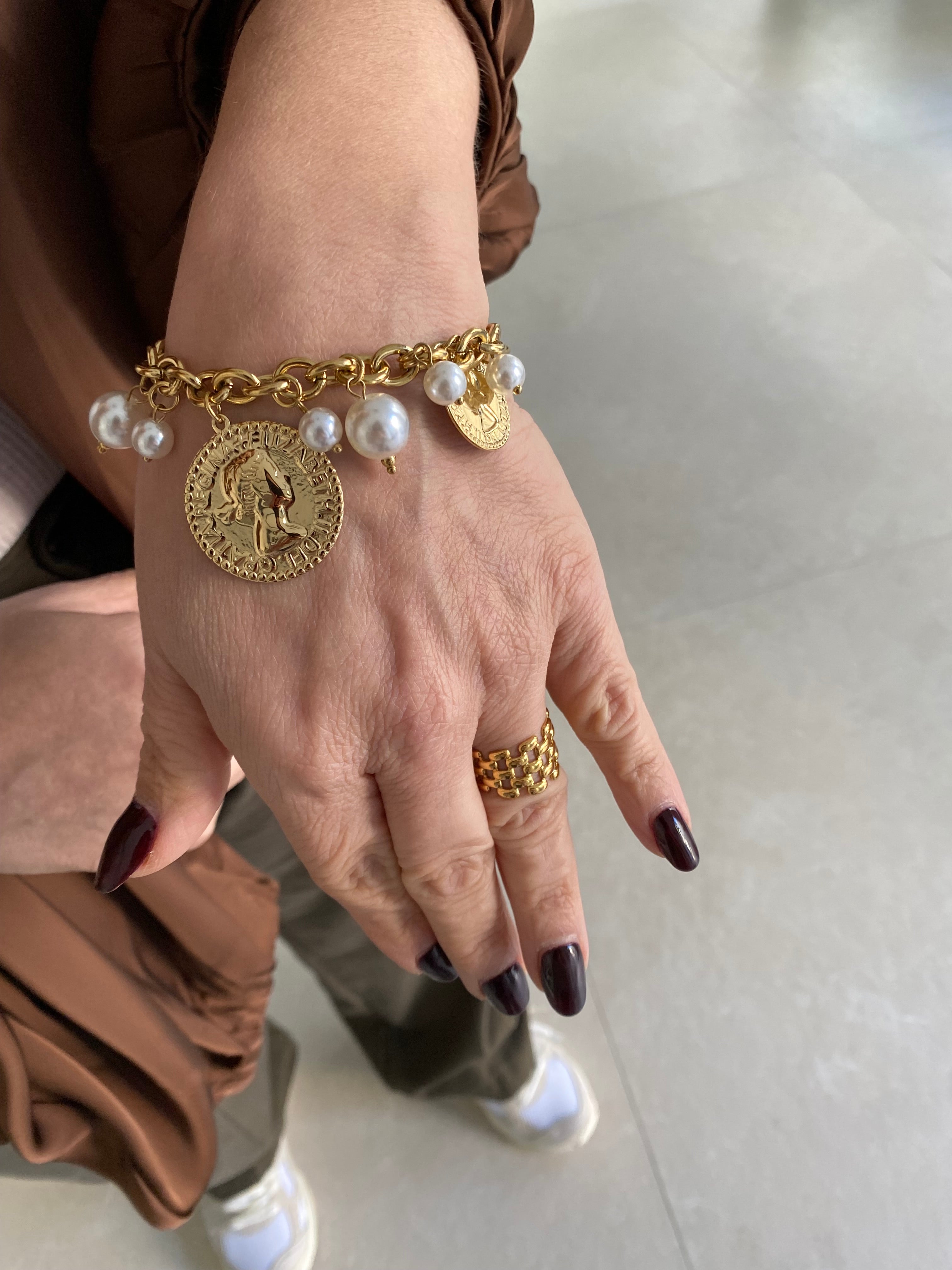 Bracciale ciondolo moneta