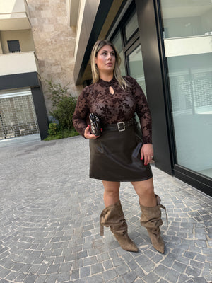 Minigonna ecopelle curvy