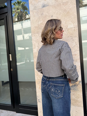 Camicia crop quadretti
