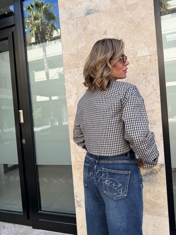 Camicia crop quadretti