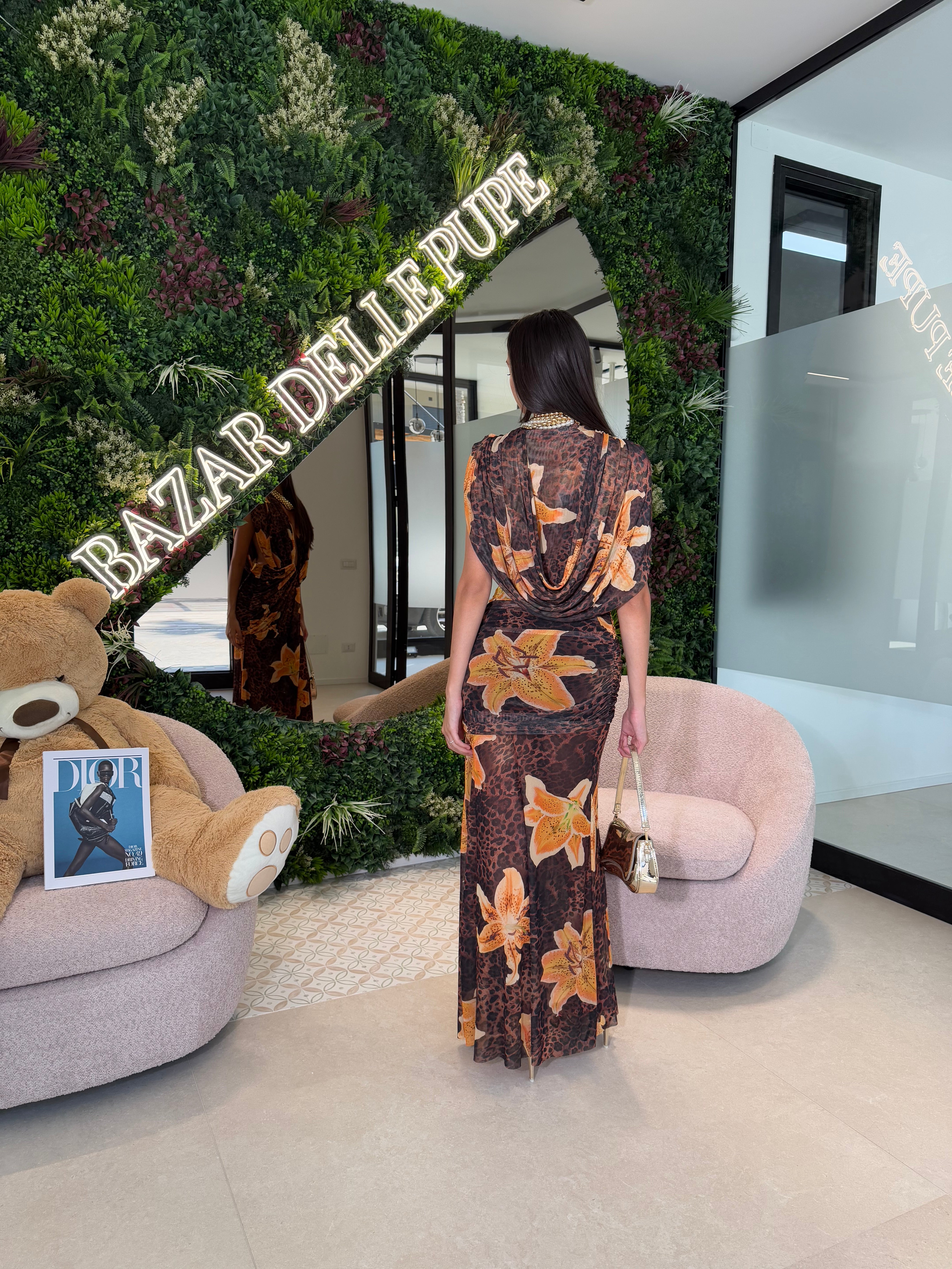 Abito con scollo animalier Lumina
