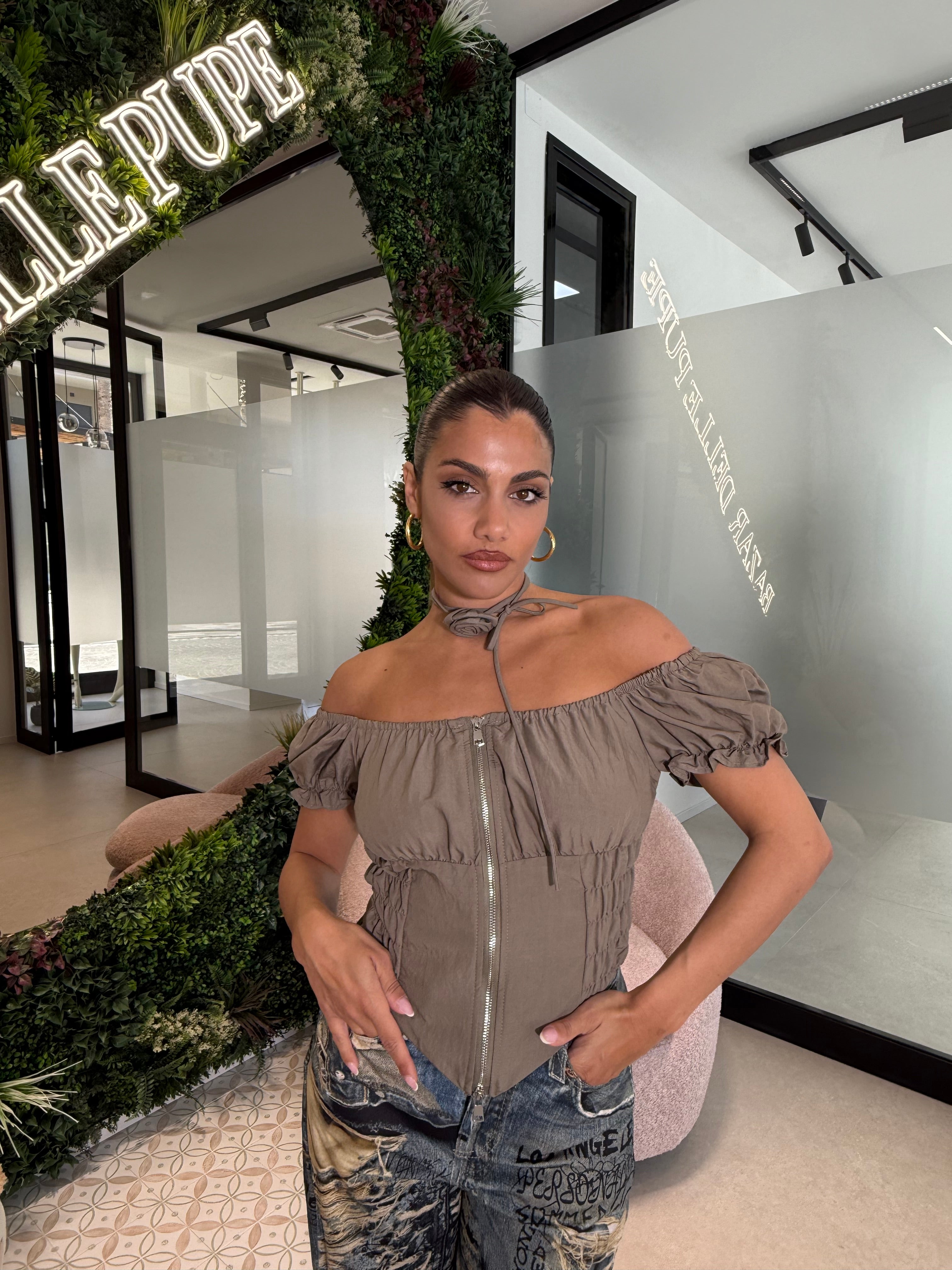 Camicia bustino con zip