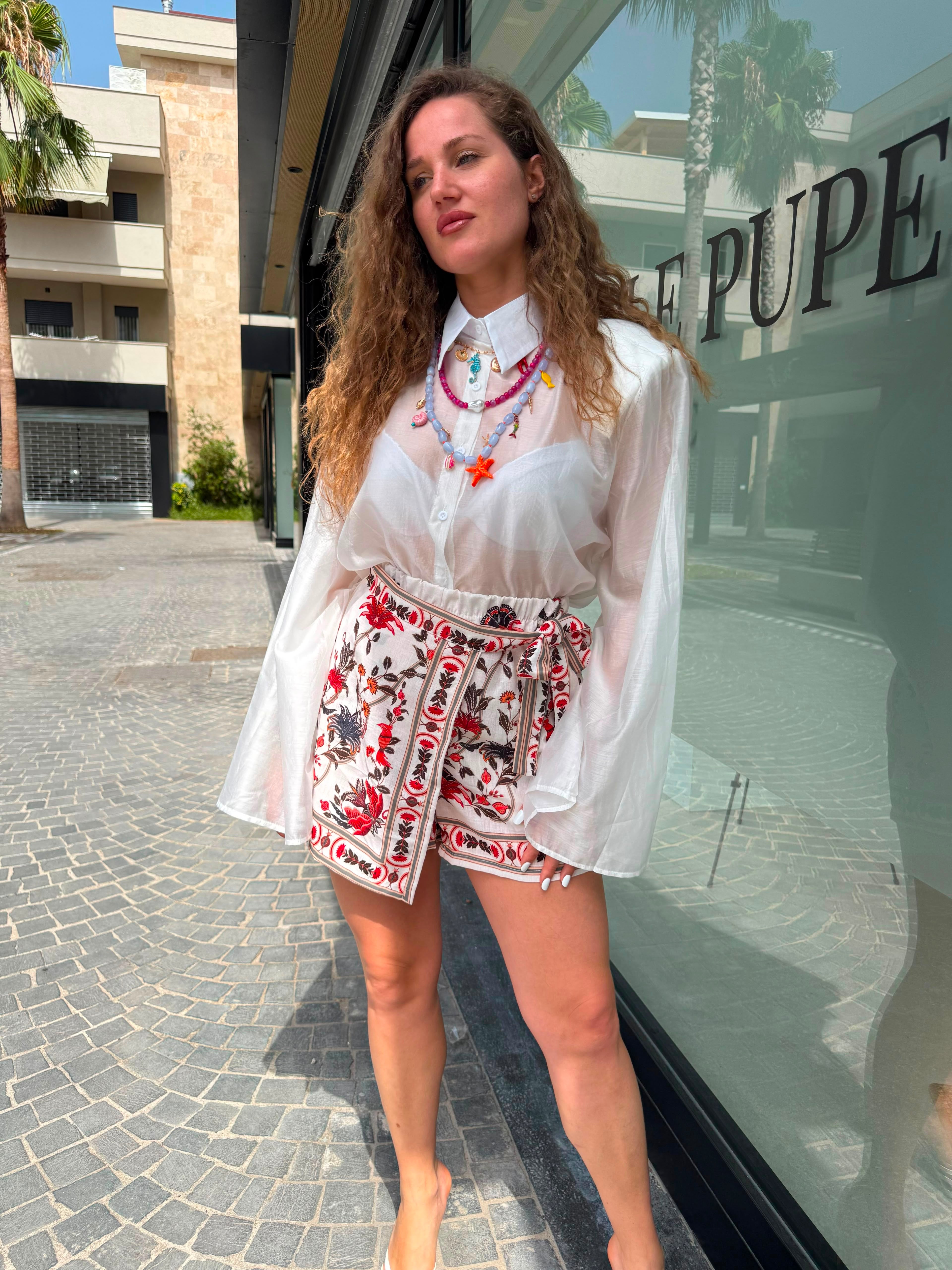 Camicia velata manica larga